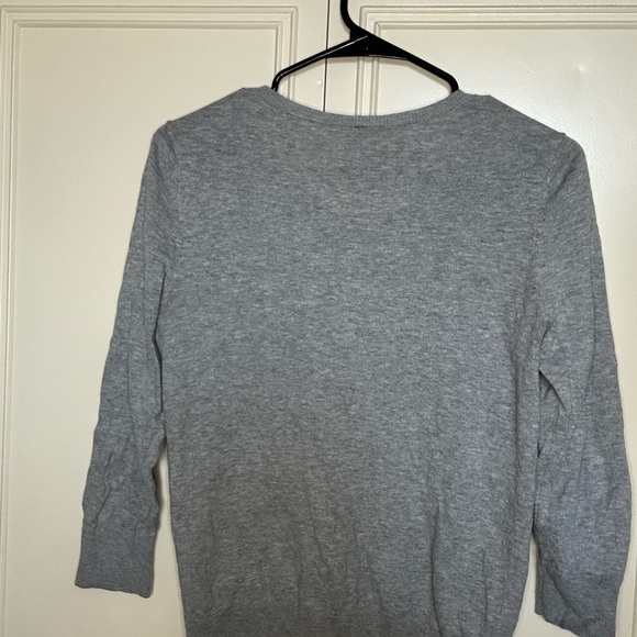 Loft Light Gray Cardigan with beaded neckline - Picture 3 of 4